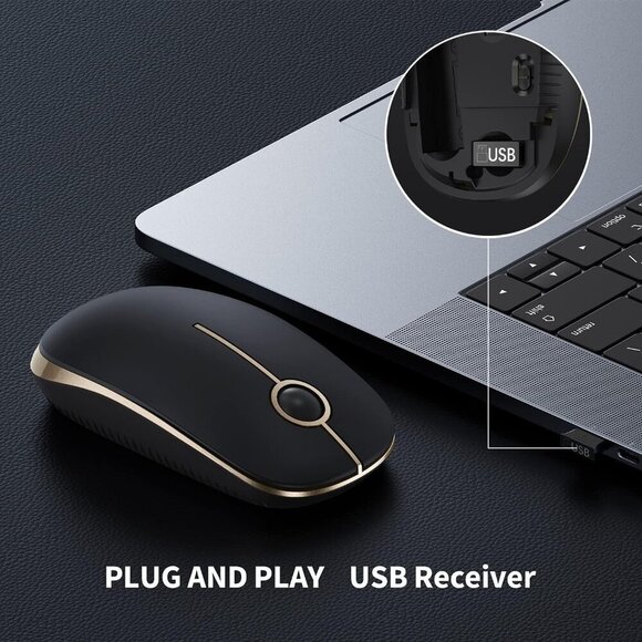 ✨ Mouse Wireless 2.4G Slim Portable Computer with Nano Silent Optical Laptop - Picture 3 of 9